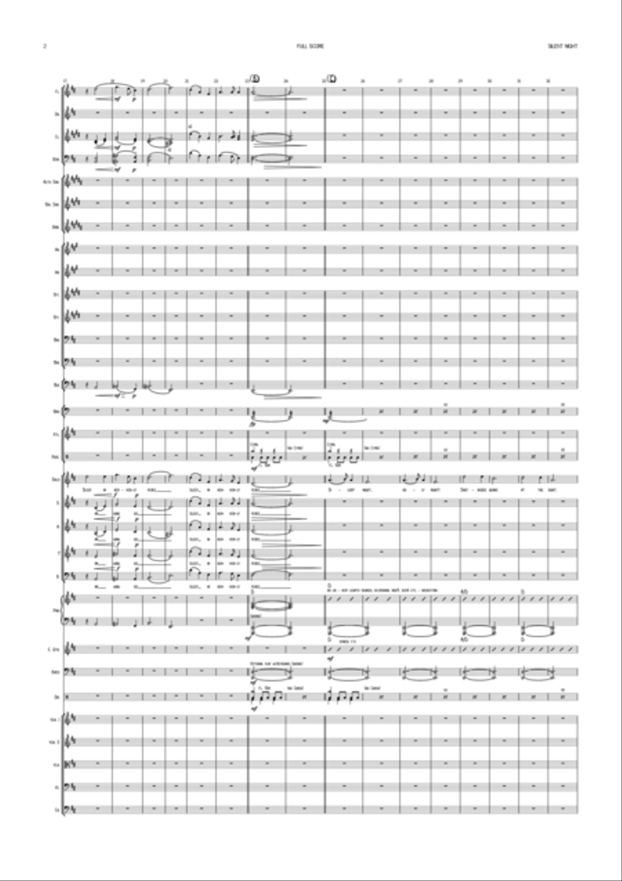 Silent Night - Male Vocal with Pops Orchestra and optional Choir Key of D to E Full Orchestra scores gallery preview page 4