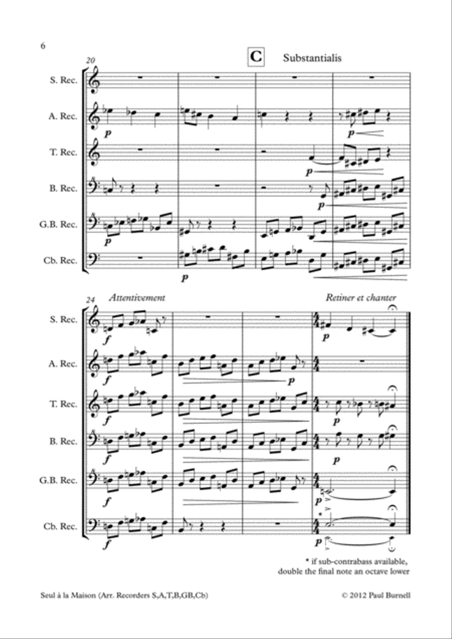 Seul à la Maison Recorder scores gallery preview page 6