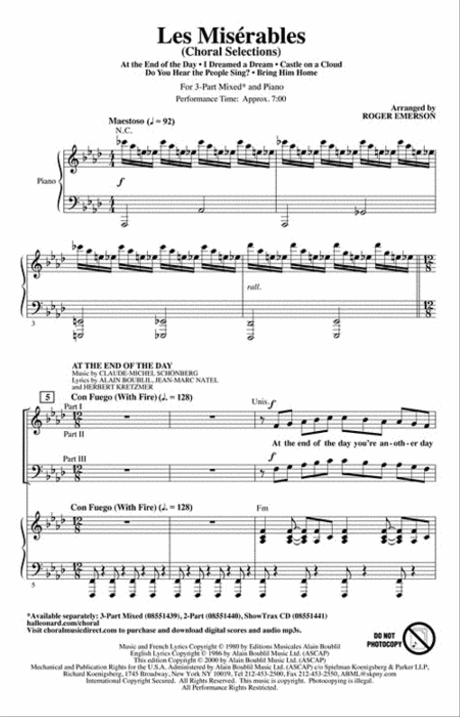 Les Misérables Les Misérables 3-Part scores gallery preview page 2