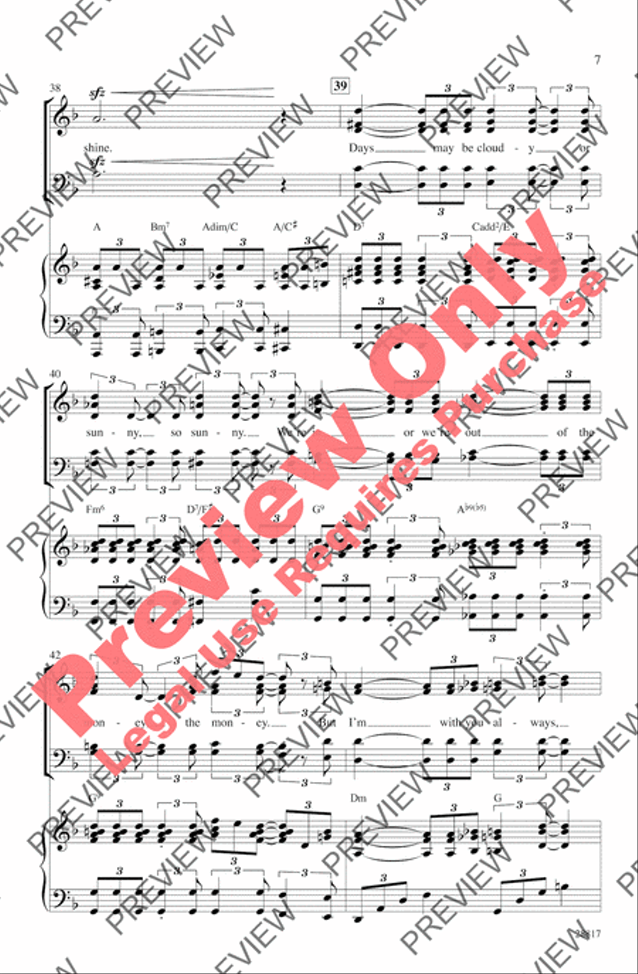Come Rain or Come Shine 4-Part scores gallery preview page 7