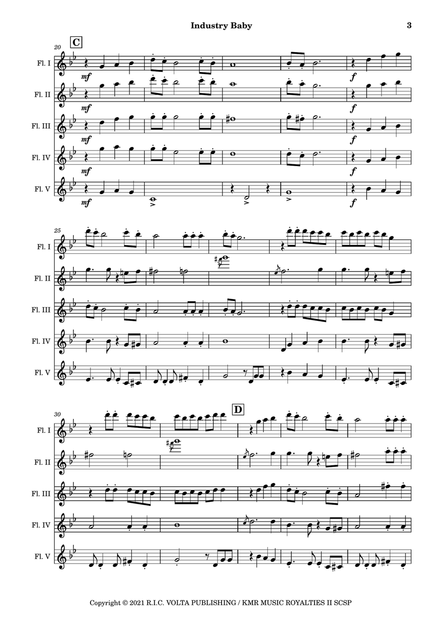 Industry Baby Woodwind Quintet scores gallery preview page 4