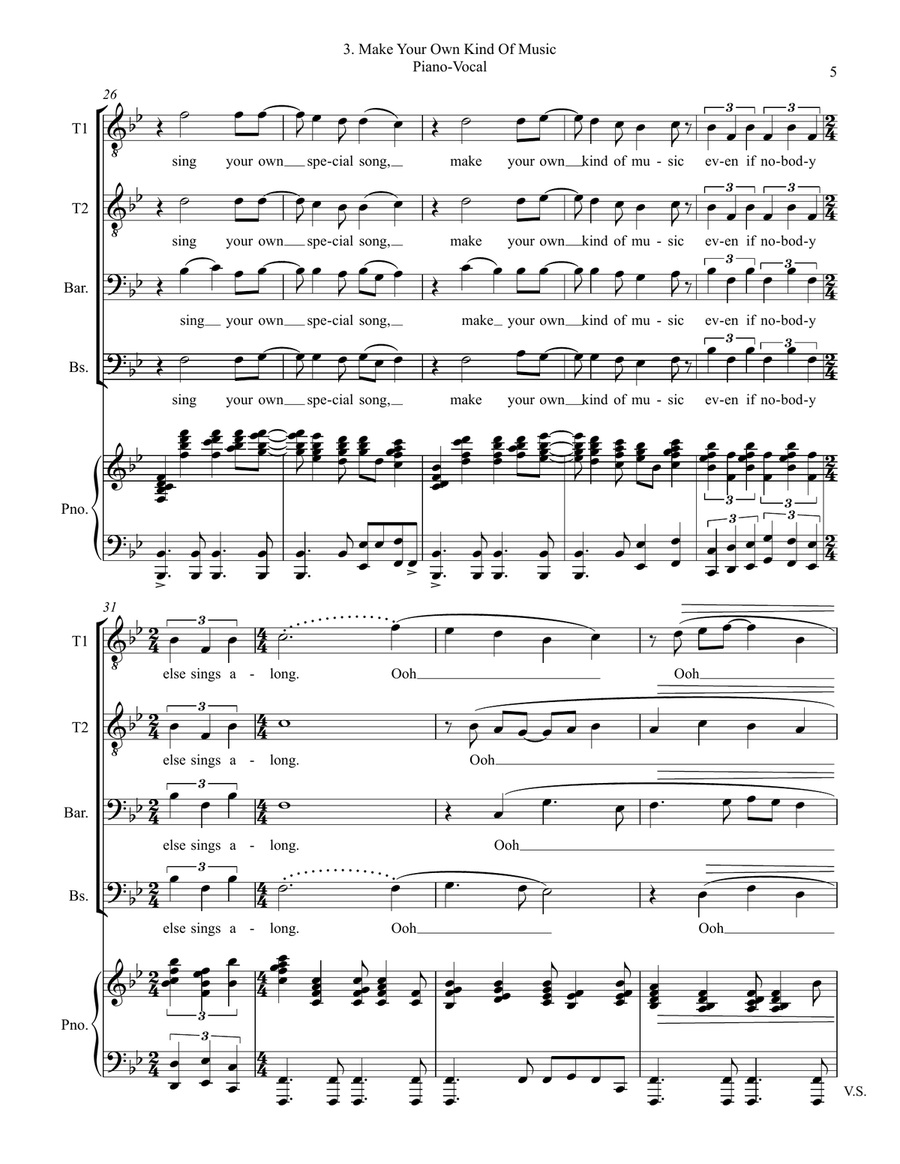 Make Your Own Kind Of Music TTBB scores gallery preview page 5