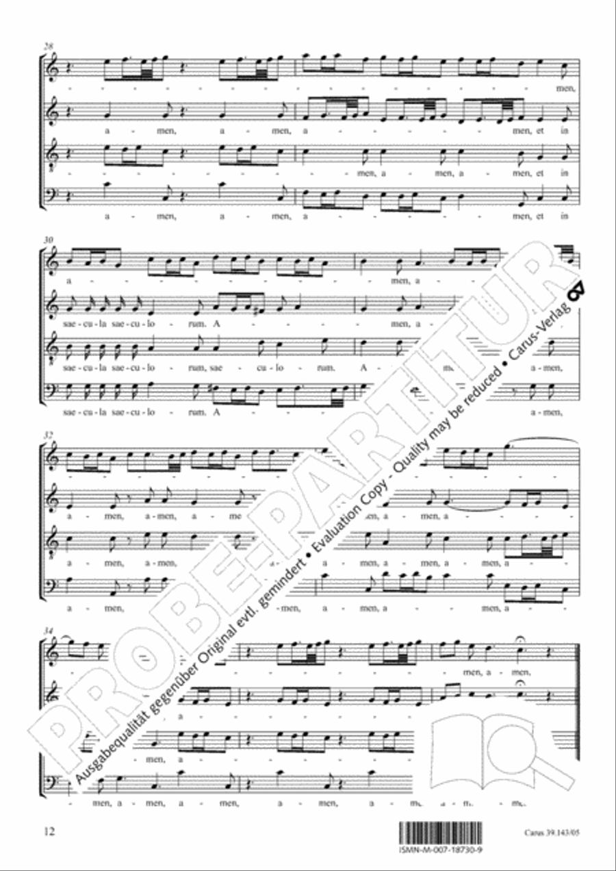 Magnificat in C major 4-Part scores gallery preview page 13