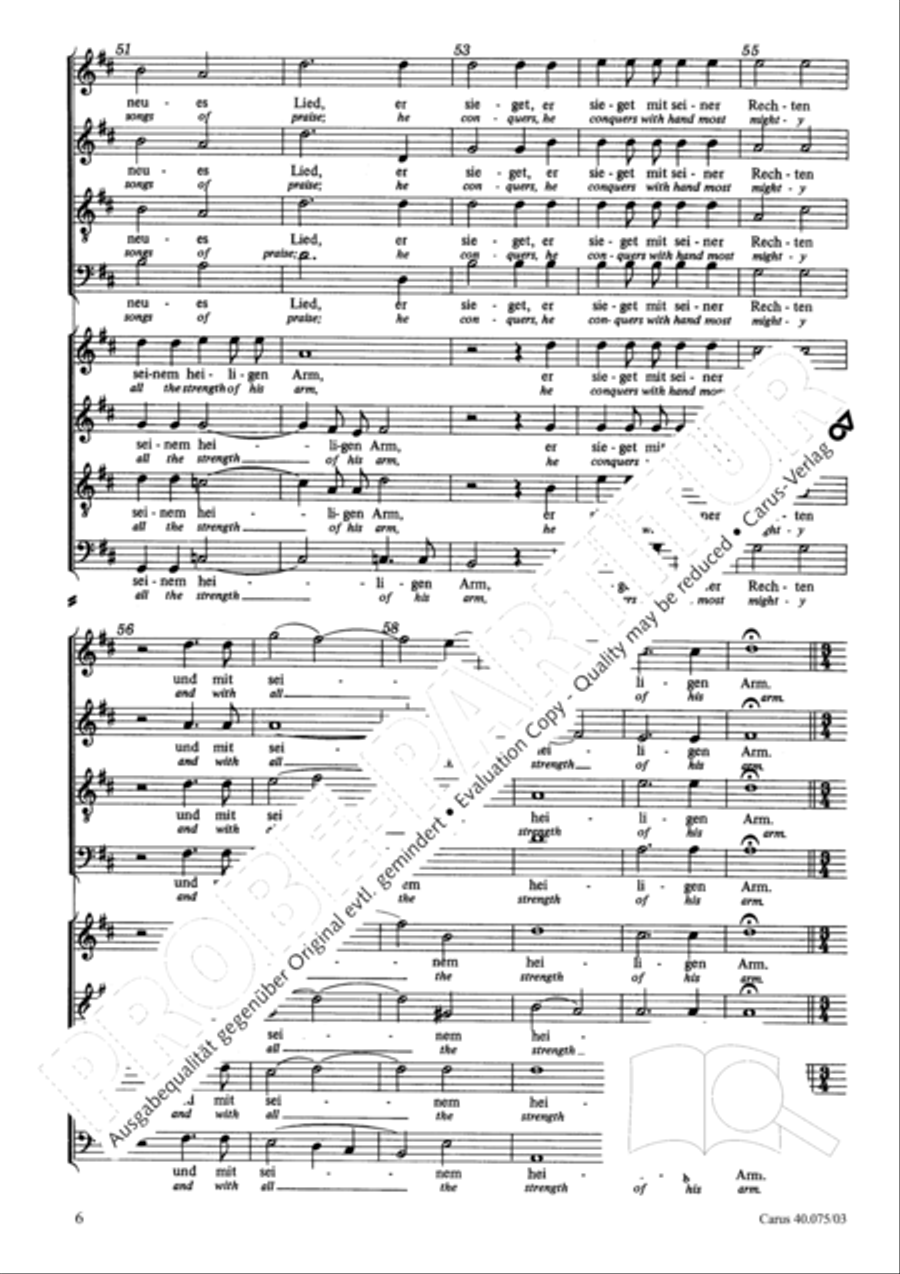Psalm 98 (Der 98. Psalm) Psalm 98 (Der 98. Psalm) 4-Part scores gallery preview page 7