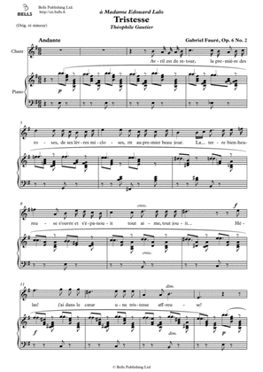Book cover for Tristesse, Op. 6 No. 2 (E minor)