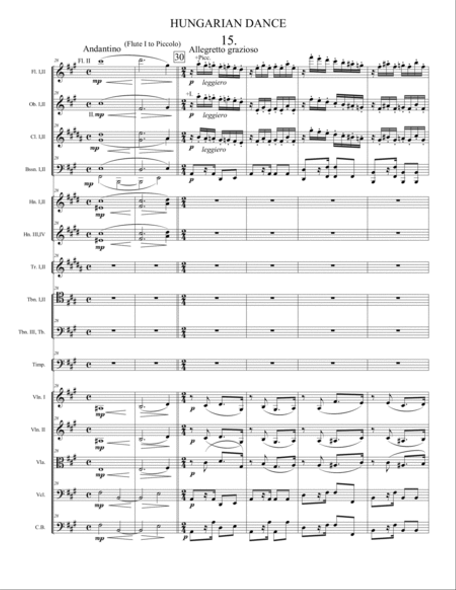 Hungarian Dances 14 and 15 - Extra Score Full Orchestra scores gallery preview page 6