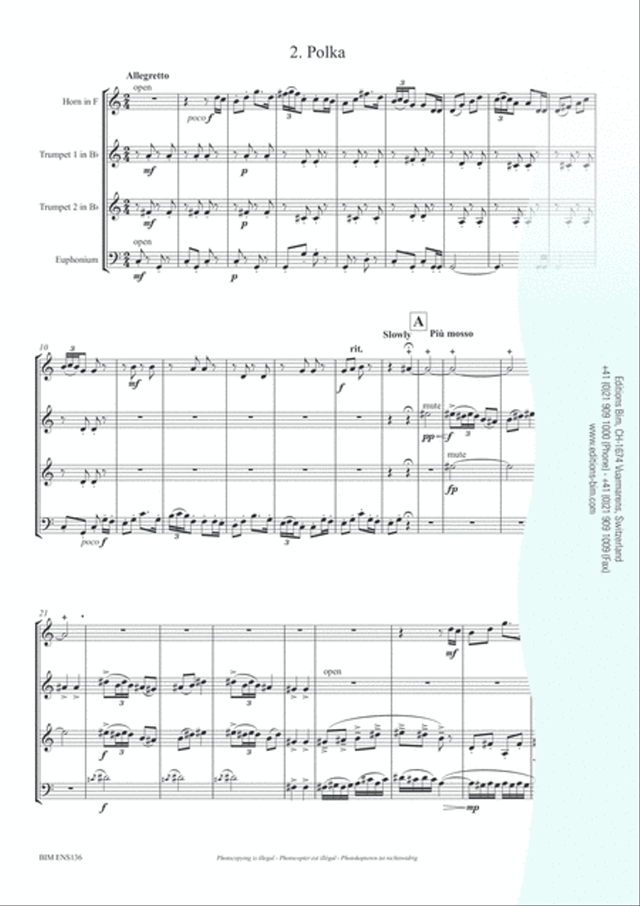 Zephyr Dances Brass Quartet scores gallery preview page 4