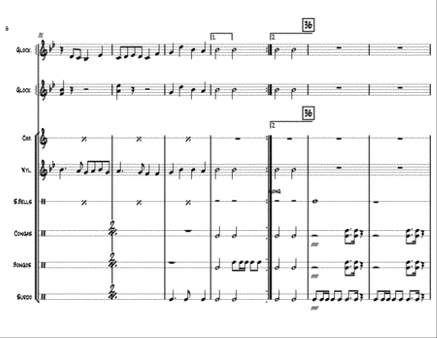 Ding Dong Blissfully! Percussion Ensemble scores gallery preview page 6