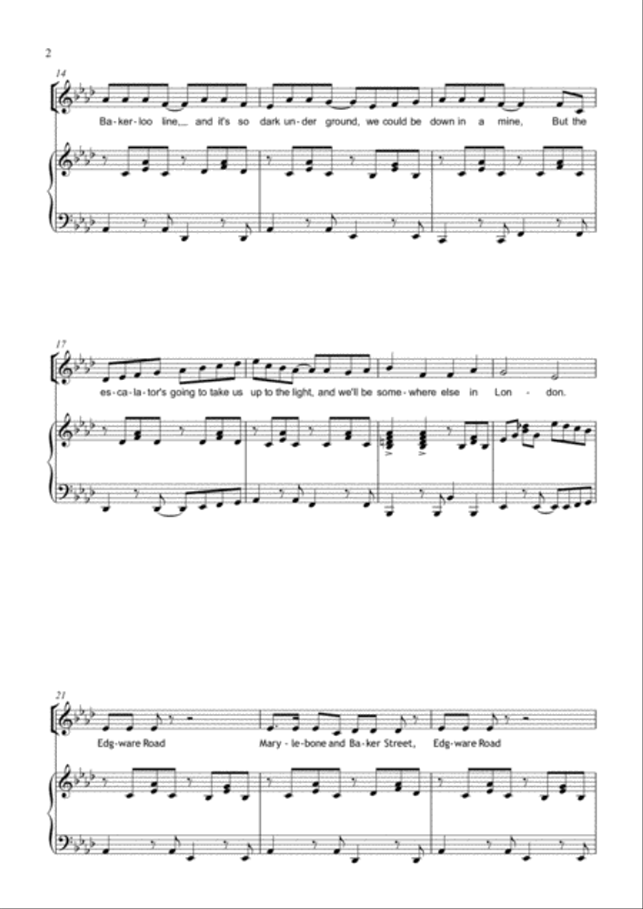 The Bakerloo Line . A Round for four voices 4-Part scores gallery preview page 2