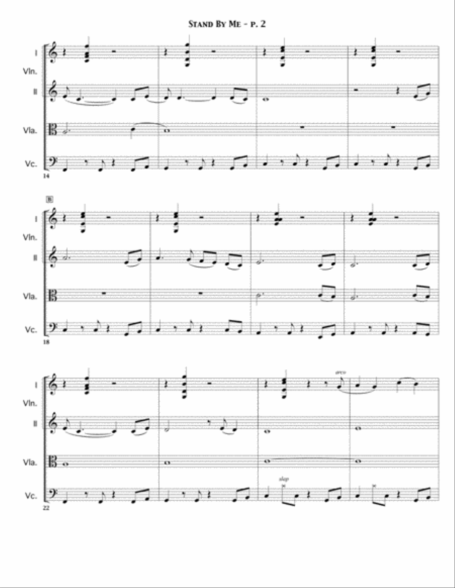 Stand By Me Stand By Me String Quartet scores gallery preview page 2