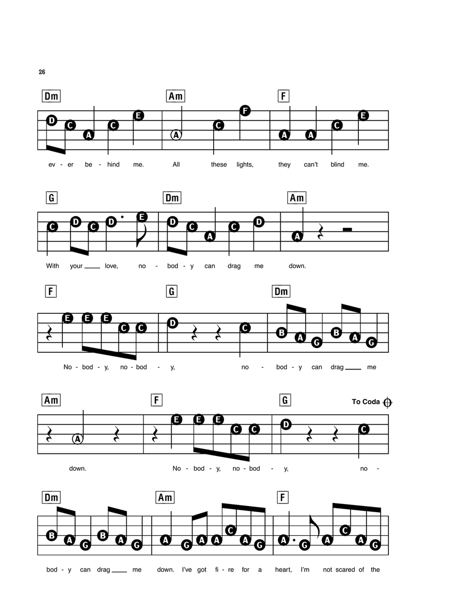 Drag Me Down Electronic Keyboard scores gallery preview page 3
