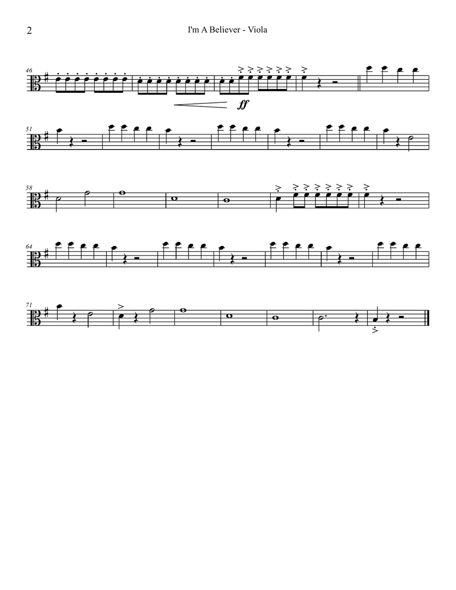 I'm A Believer I'm A Believer String Quartet scores gallery preview page 6