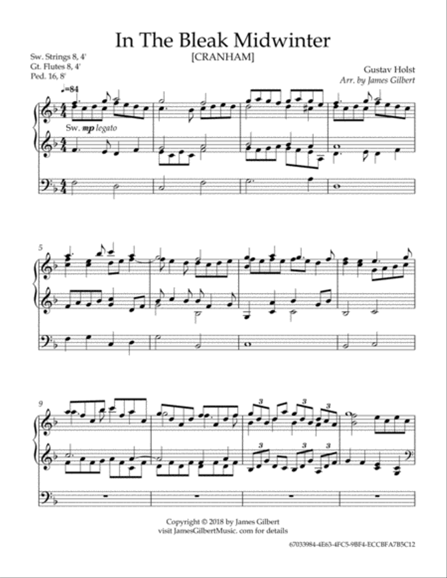 In The Bleak Midwinter Organ Solo scores gallery preview page 2