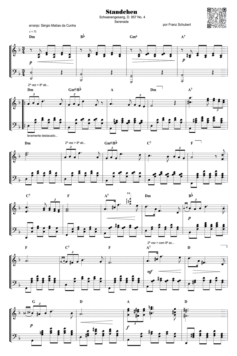 Serenade - D.957, Ständchen (fase2) Piano Solo scores gallery preview page 1
