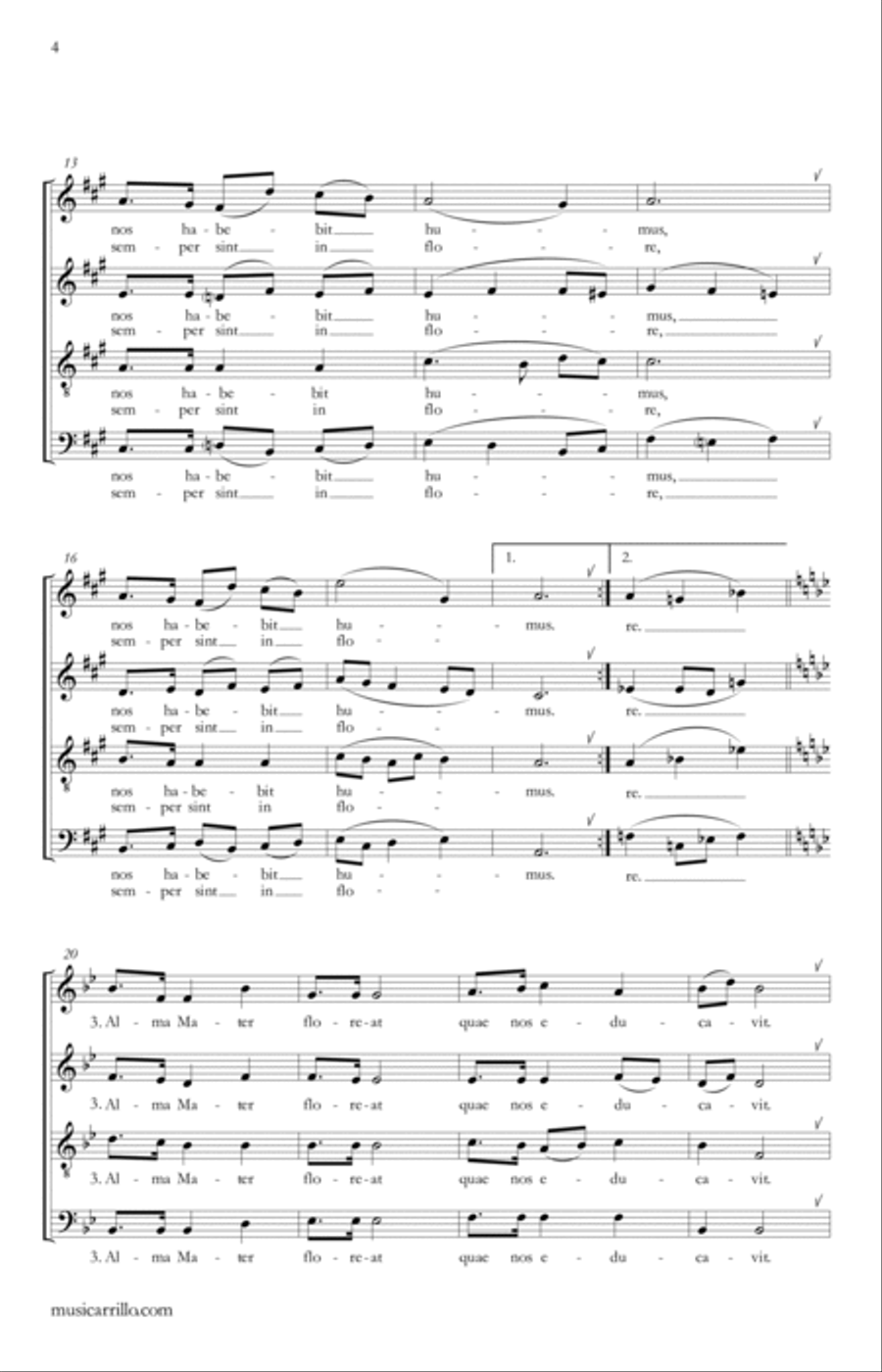 Gaudeamus igitur (So let us rejoice) 4-Part scores gallery preview page 4