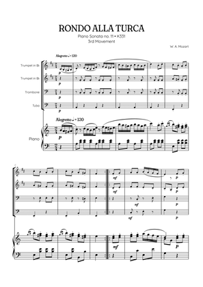 Rondo Alla Turca (Turkish March) | Brass Quartet Sheet Music (w/ piano)