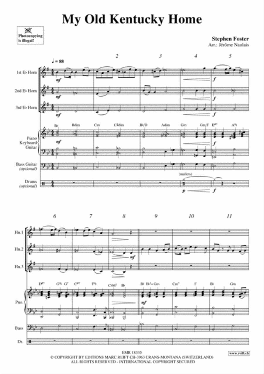 My Old Kentucky Home Horn scores gallery preview page 3