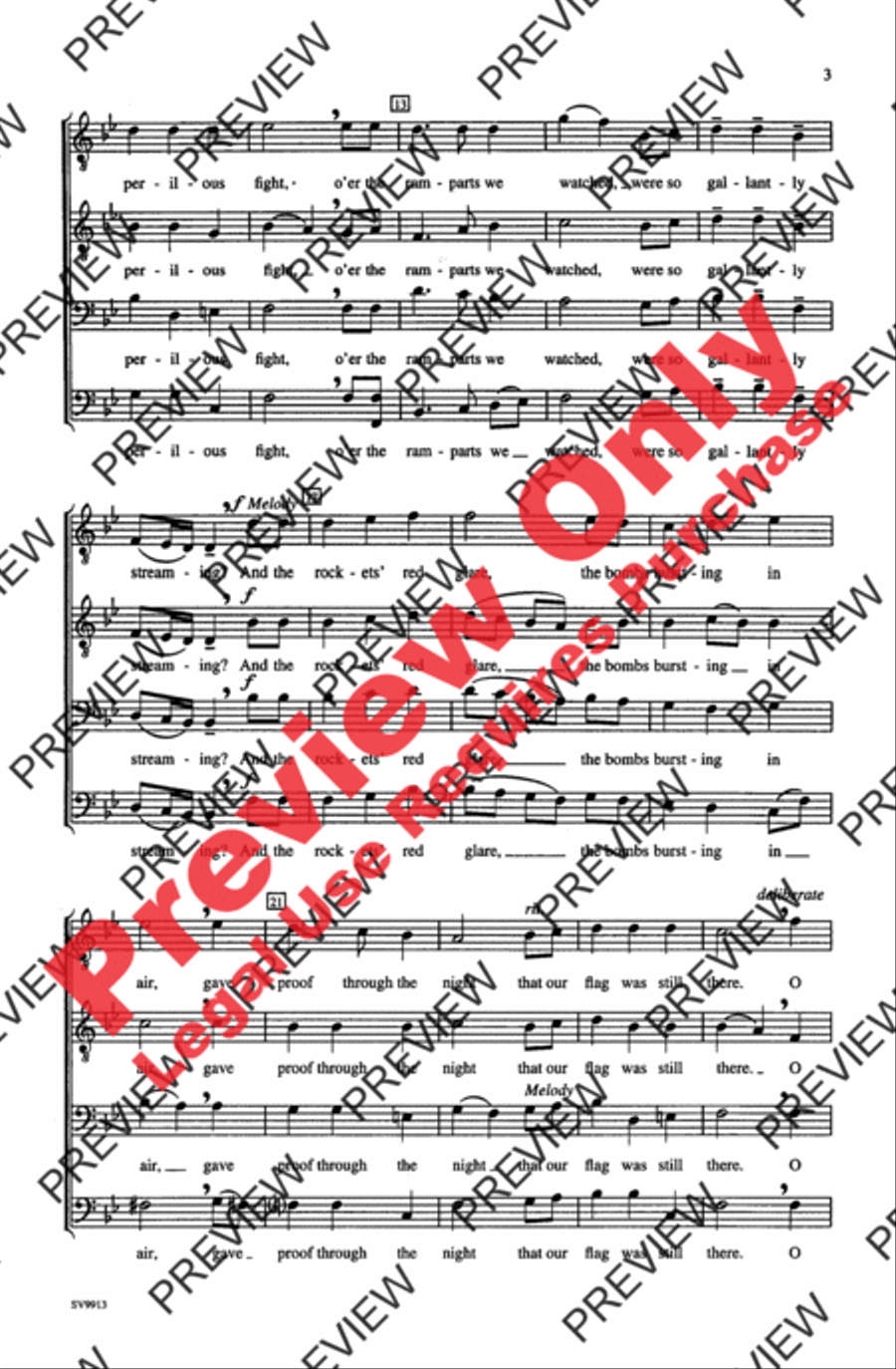 The Star-Spangled Banner Men's Choir scores gallery preview page 3