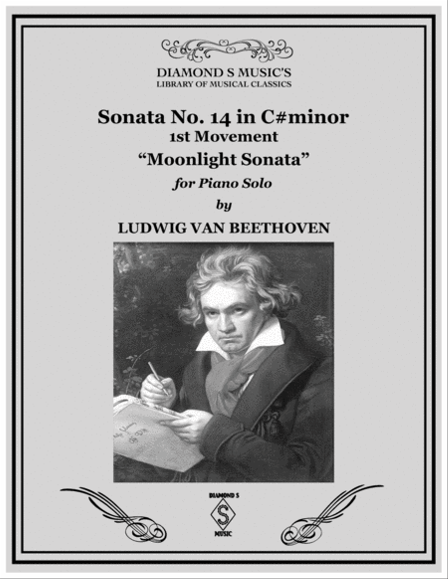 Moonlight Sonata - Piano Sonata No. 14 in C#minor - Beethoven - 1st movement Piano Solo scores gallery preview page 2