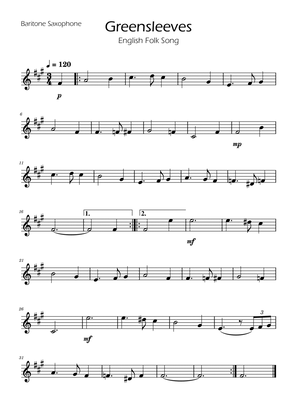 Greensleeves - Baritone Sax w/ Piano