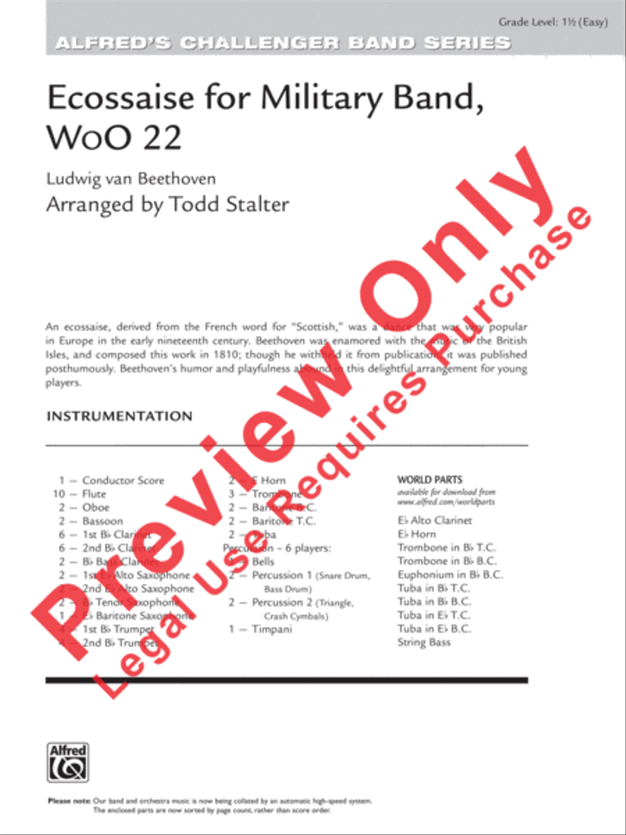 Ecossaise for Military Band, WoO 22 Concert Band scores gallery preview page 2