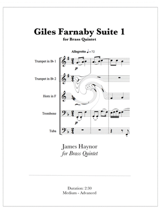 Book cover for Giles Farnaby Suite 1 for Brass Quintet