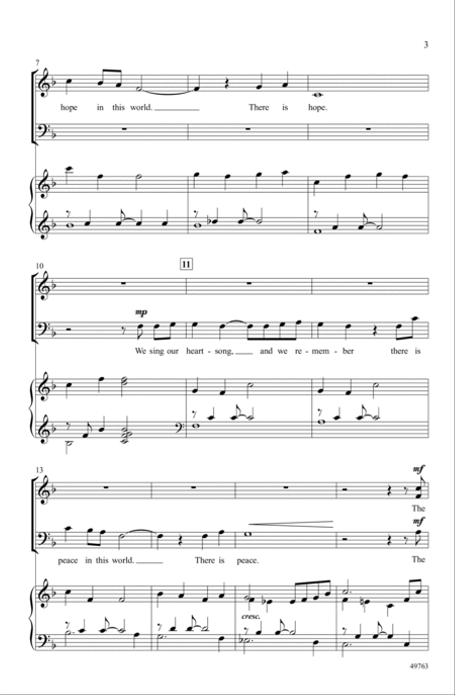 A Light of Hope, A Song of Peace Choir scores gallery preview page 2