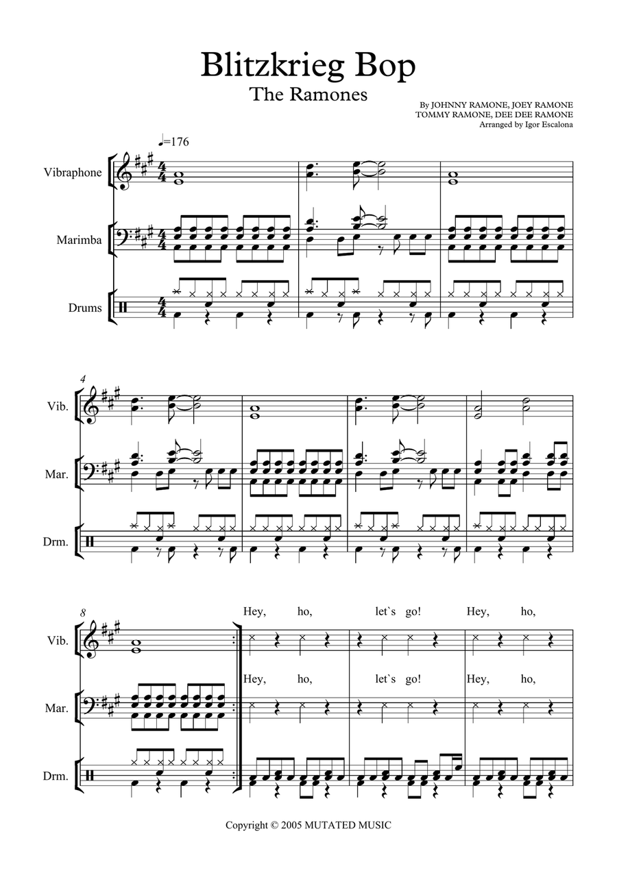 Blitzkrieg Bop Blitzkrieg Bop Percussion Ensemble scores gallery preview page 3