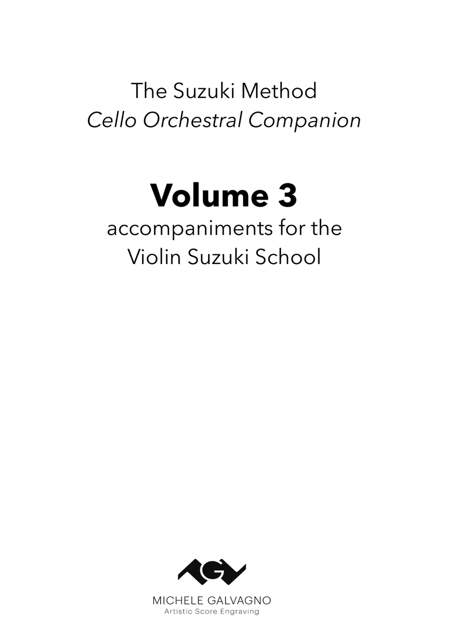 Suzuki Violin School - Volume 3 - Orchestral Cello Companion String Orchestra scores gallery preview page 1