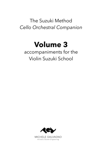 Suzuki Violin School - Volume 3 - Orchestral Cello Companion