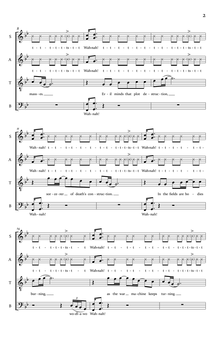 War Pigs (interpolating Luke's Wall) 4-Part scores gallery preview page 3