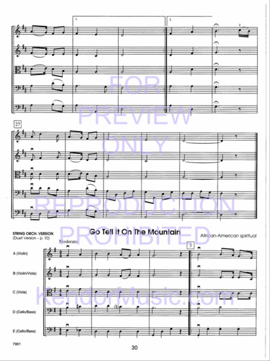 Holiday Strings (Score) String Orchestra scores gallery preview page 31