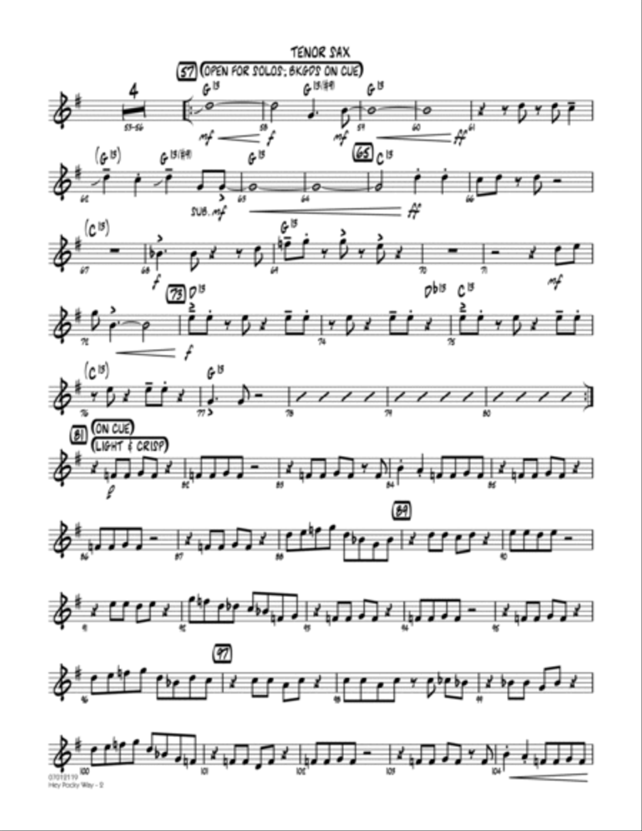 Hey Pocky Way - Tenor Sax