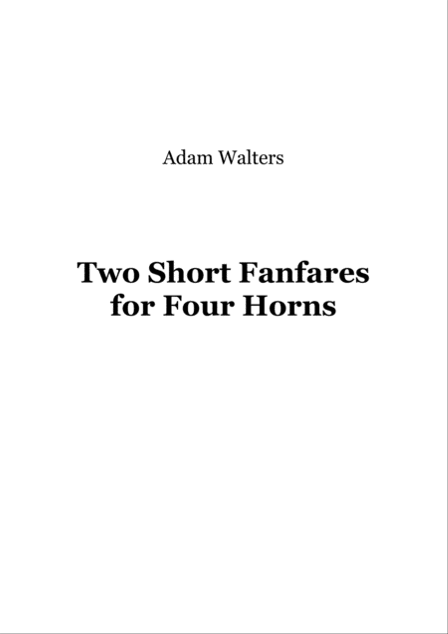Two Short Fanfares for Four Horns Brass Ensemble scores gallery preview page 1