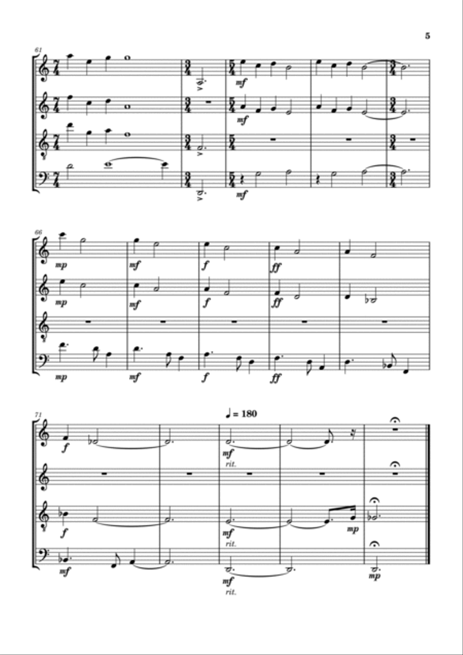 Children's Song No. 13 Woodwind Quartet scores gallery preview page 6