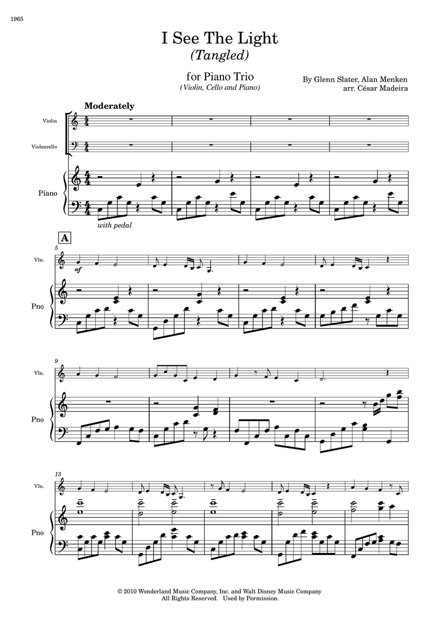 I See The Light Piano Trio scores gallery preview page 2