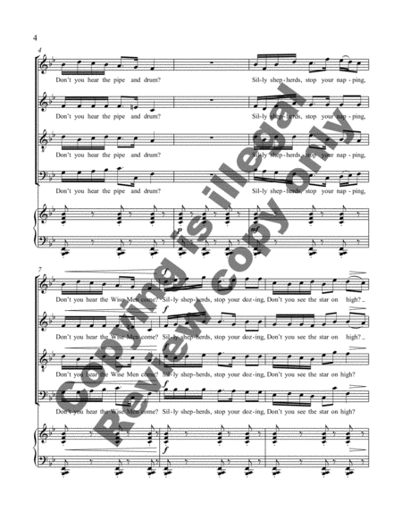 Silly Shepherds, Stop Your Sleeping (Choral Score) image number null
