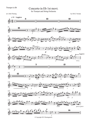 Book cover for Neruda Trumpet Concerto in Eb (trumpet parts for Bb trumpet)