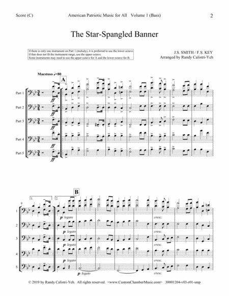 American Patriotic Music for All, Volume 1 (for bass instruments) image number null