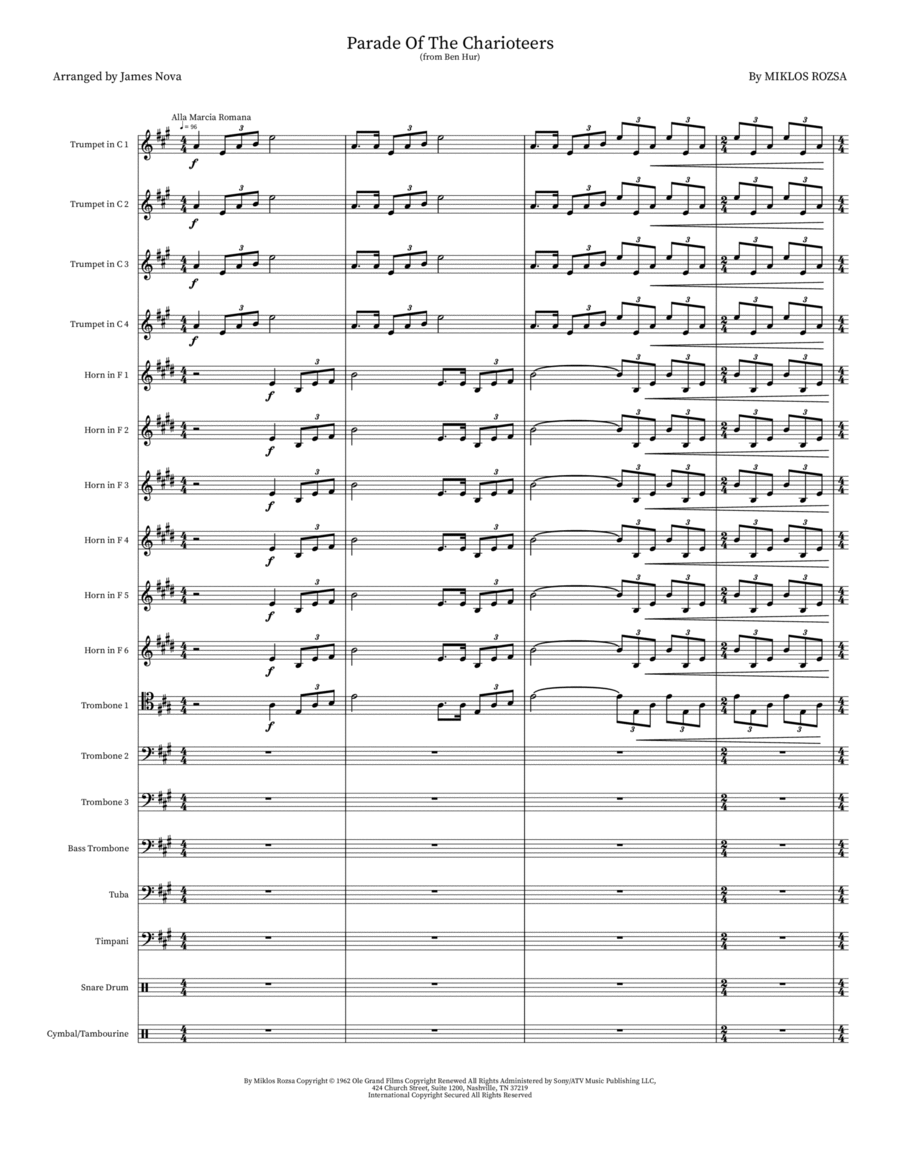 Parade Of The Charioteers Small Ensemble scores gallery preview page 1