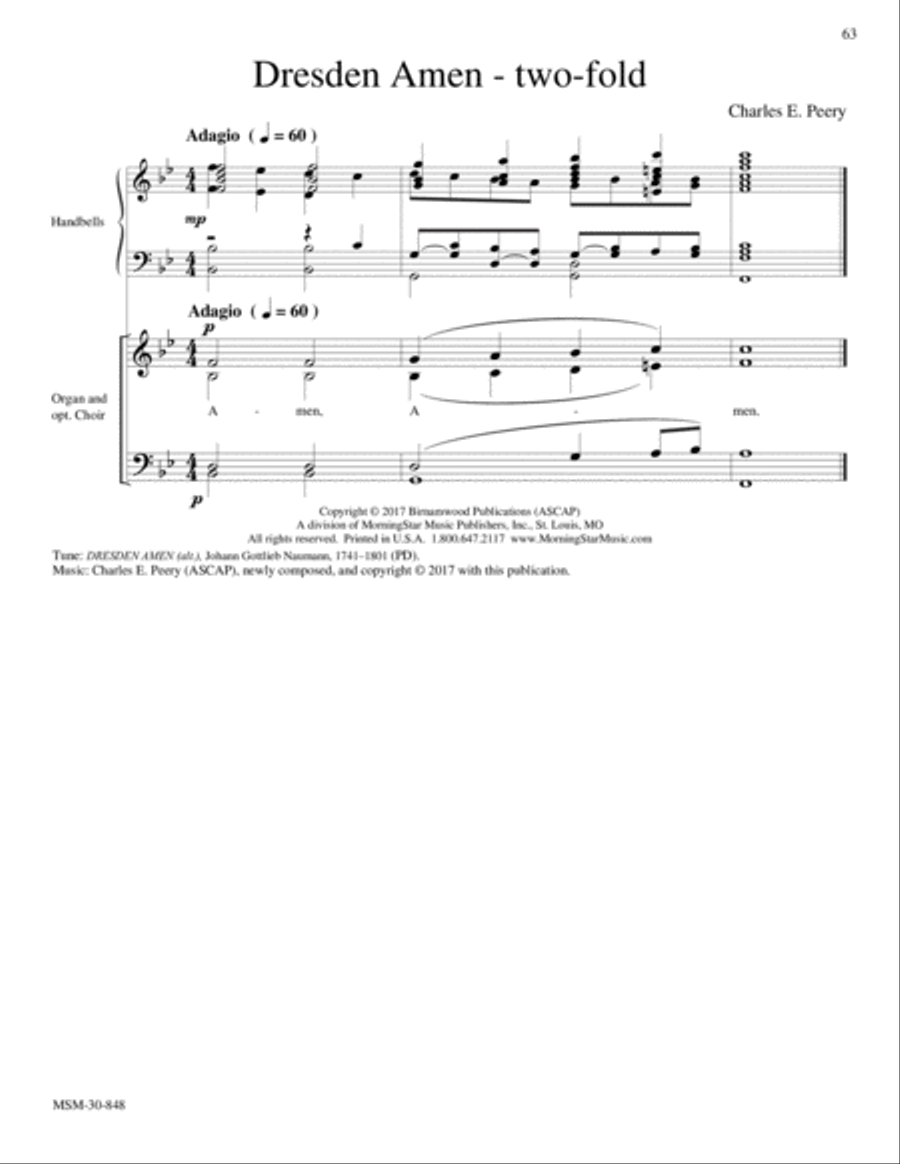 DRESDEN AMEN from Let Praises Ring, V3 5-Octaves scores gallery preview page 1