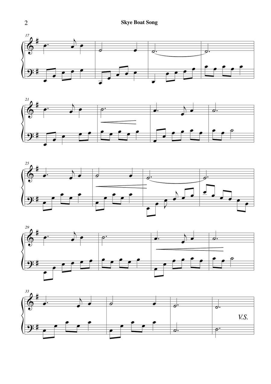 Skye Boat Song - folk harp solo Celtic Harp scores gallery preview page 2