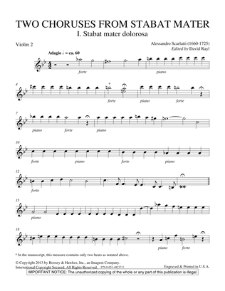 Book cover for Two Choruses from Stabat Mater - Violin 2