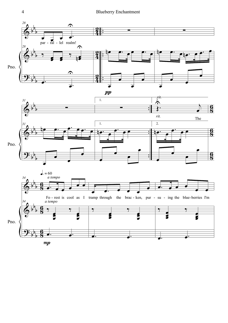 Blueberry Enchantment: song Voice Solo scores gallery preview page 4