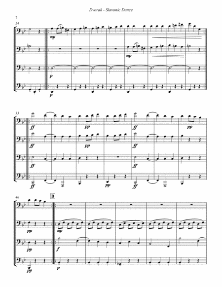 Slavonic Dance, Op. 72, No. 8 for Euphonium-Tuba Quartet