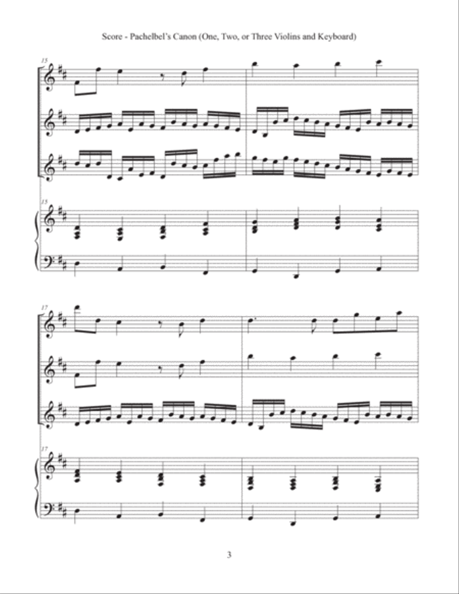 Canon (Violin and Keyboard) Bassoon scores gallery preview page 4