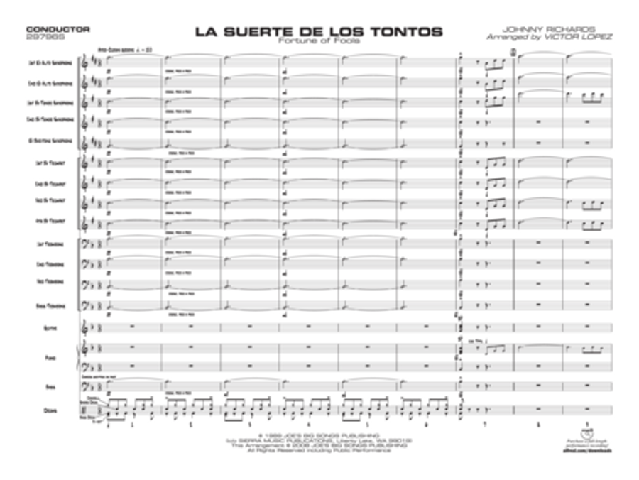 La Suerte de los Tontos (Score only) Jazz Ensemble scores gallery preview page 2