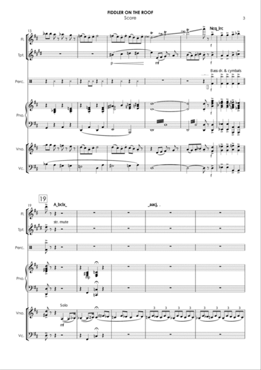 Fiddler On The Roof (show) Small Ensemble scores gallery preview page 3