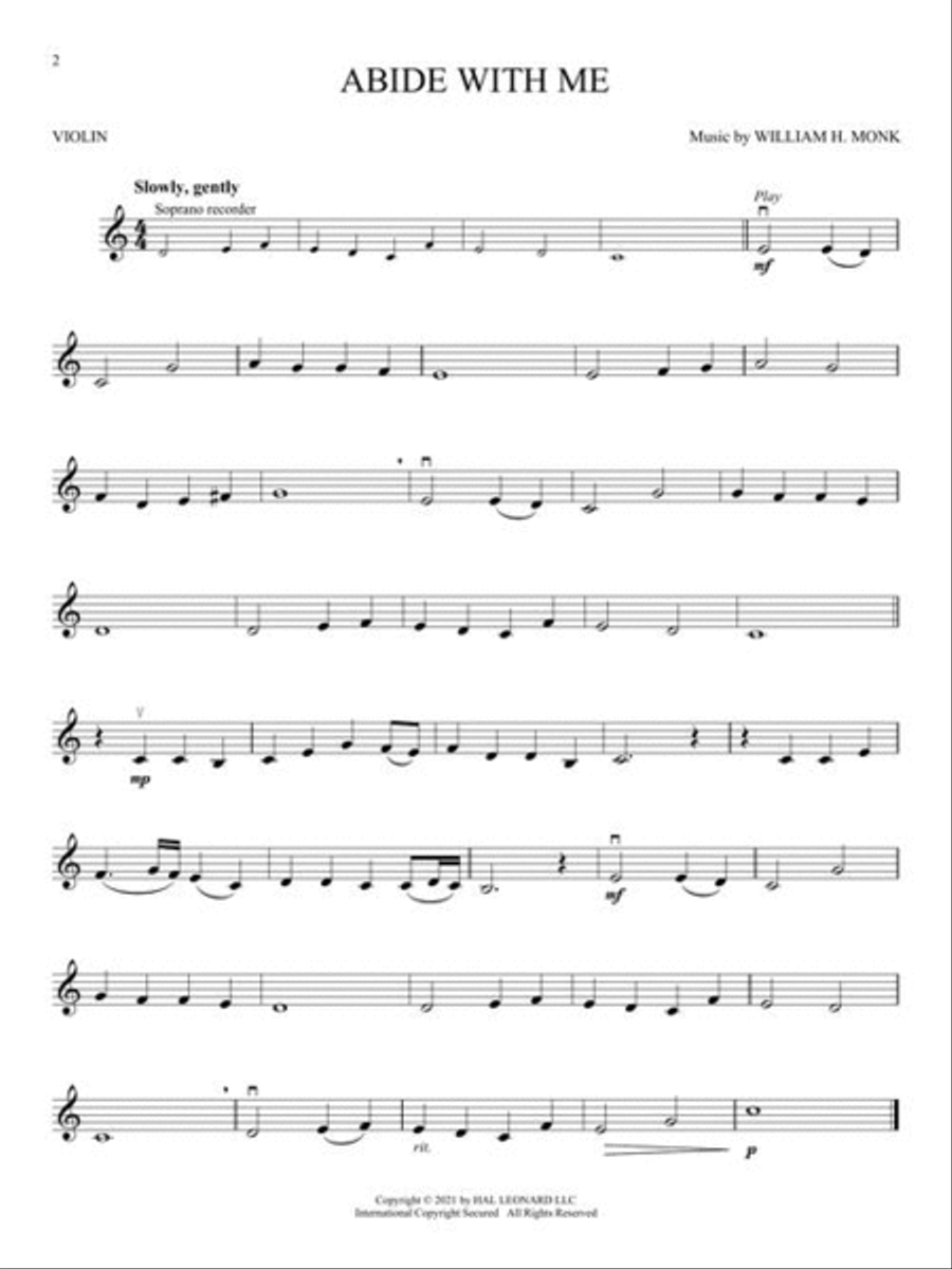 Peaceful Hymns for Violin Violin scores gallery preview page 4