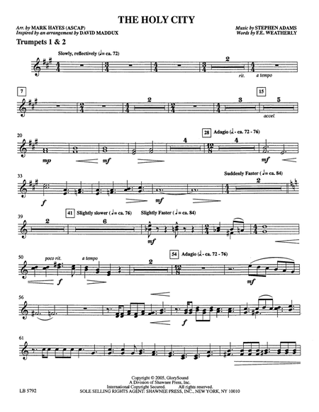 The Holy City (arr. Mark Hayes) - Trumpets 1 & 2